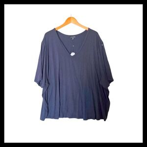 Universal Standard‎ Blue Slouchy V-Neck T Shirt Size 3XL NWT Rayon